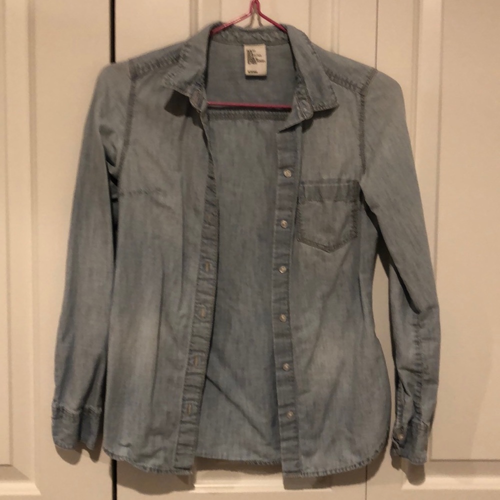 100% cotton H&M chambray button up XS
